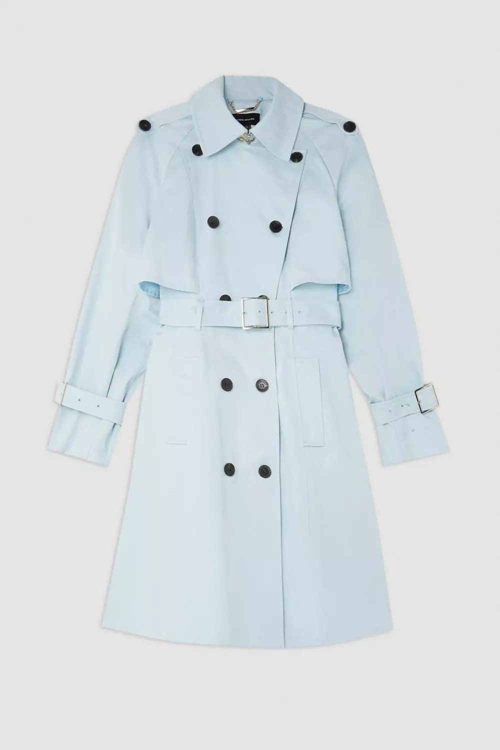 Petite Tailored Full Skirt Midi Trench Coat | Karen Millen